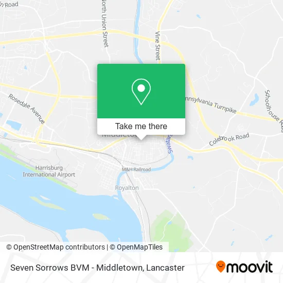 Seven Sorrows BVM - Middletown map