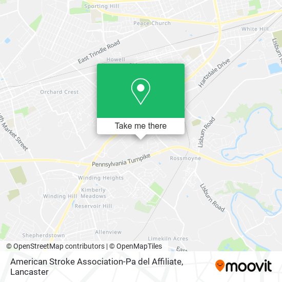 American Stroke Association-Pa del Affiliate map