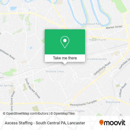 Axcess Staffing - South Central PA map