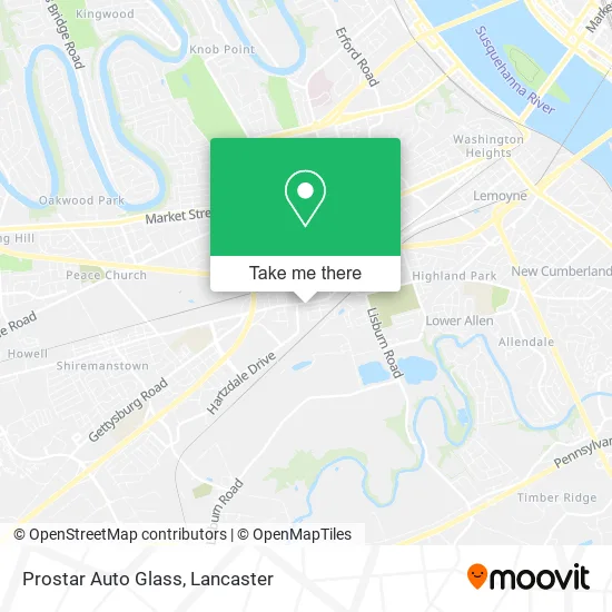 Prostar Auto Glass map