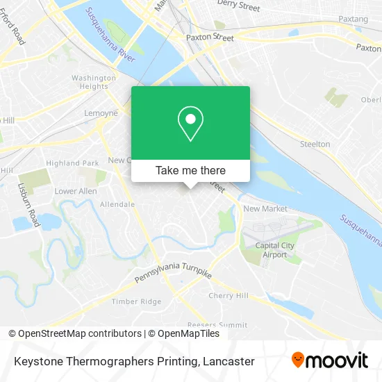 Keystone Thermographers Printing map