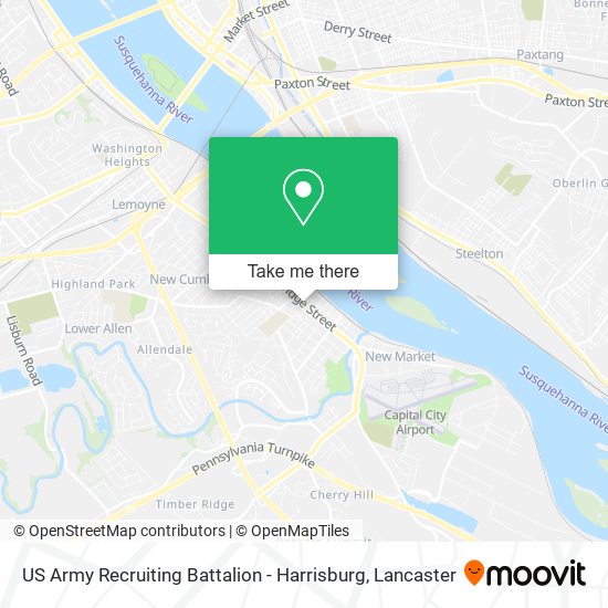 US Army Recruiting Battalion - Harrisburg map