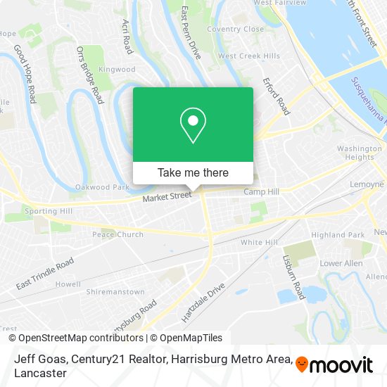 Mapa de Jeff Goas, Century21 Realtor, Harrisburg Metro Area