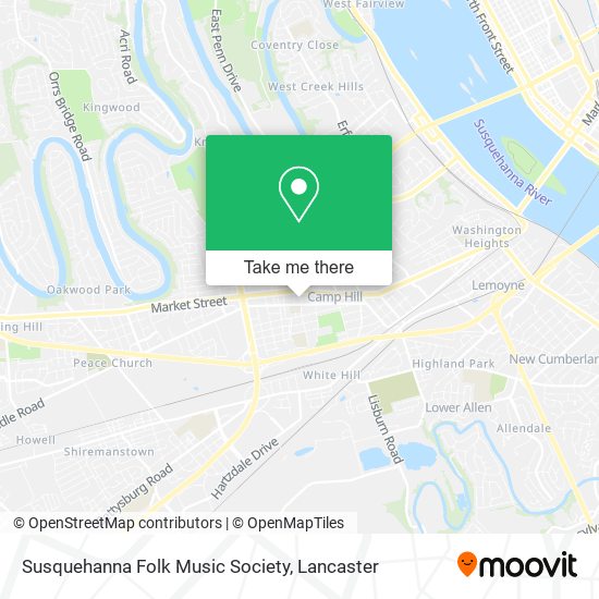 Mapa de Susquehanna Folk Music Society