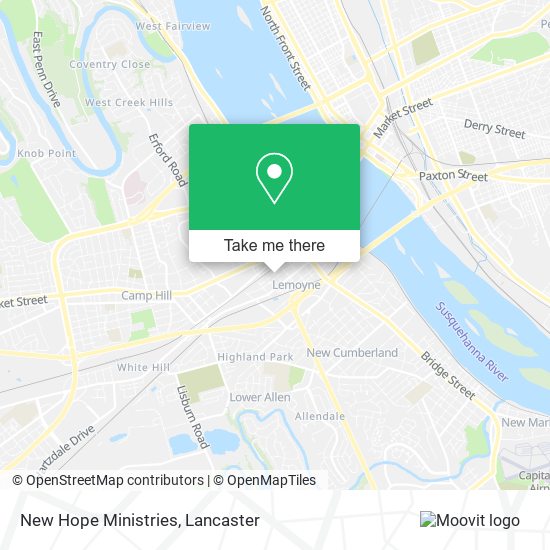 New Hope Ministries map