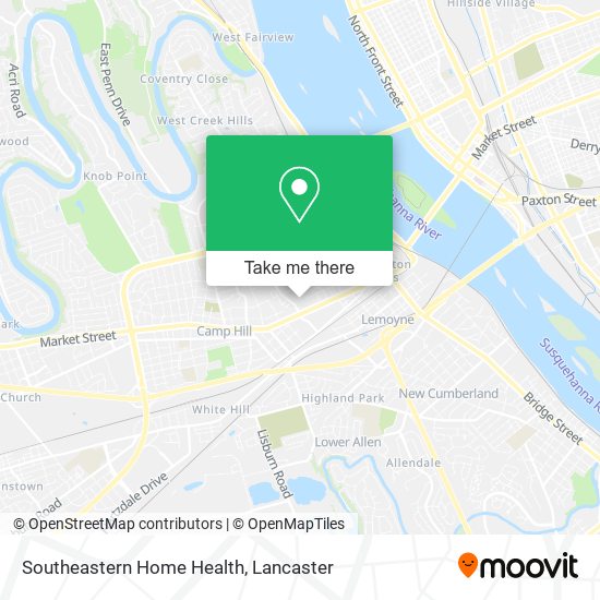 Southeastern Home Health map