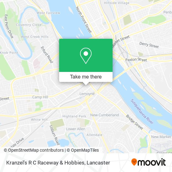 Kranzel's R C Raceway & Hobbies map