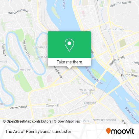 The Arc of Pennsylvania map