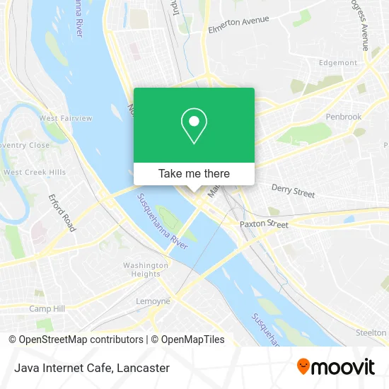 Java Internet Cafe map