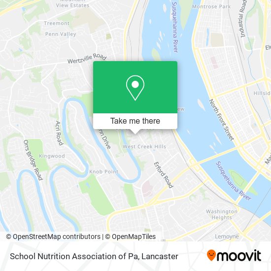 Mapa de School Nutrition Association of Pa