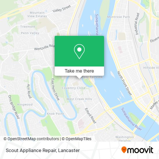 Scout Appliance Repair map