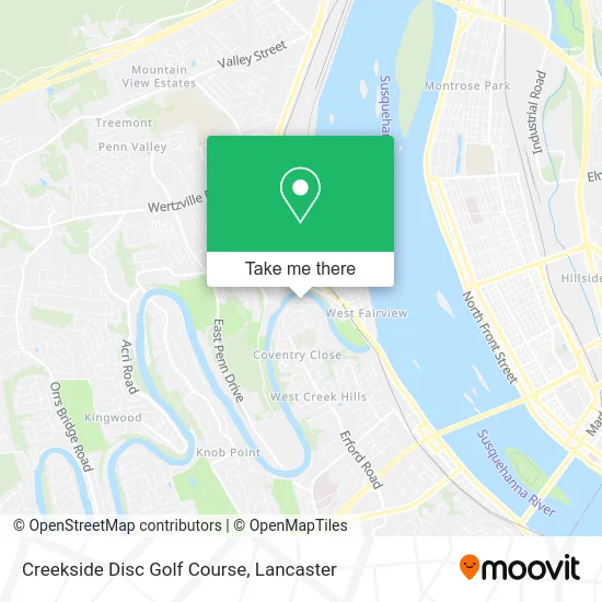 Creekside Disc Golf Course map