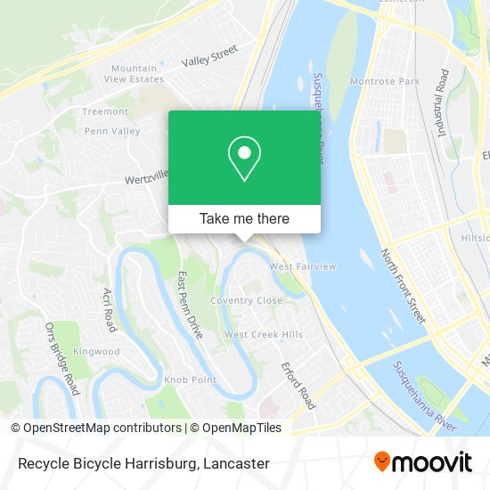 Mapa de Recycle Bicycle Harrisburg