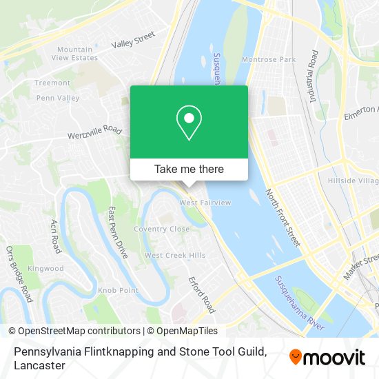 Mapa de Pennsylvania Flintknapping and Stone Tool Guild