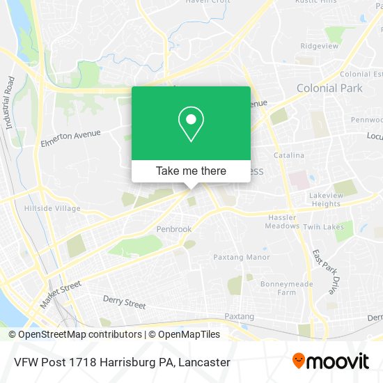 VFW Post 1718 Harrisburg PA map