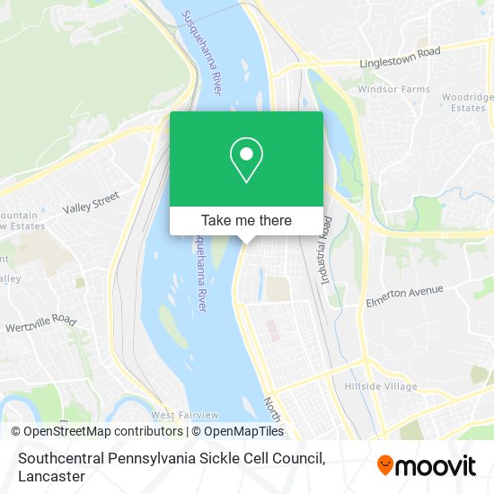 Mapa de Southcentral Pennsylvania Sickle Cell Council