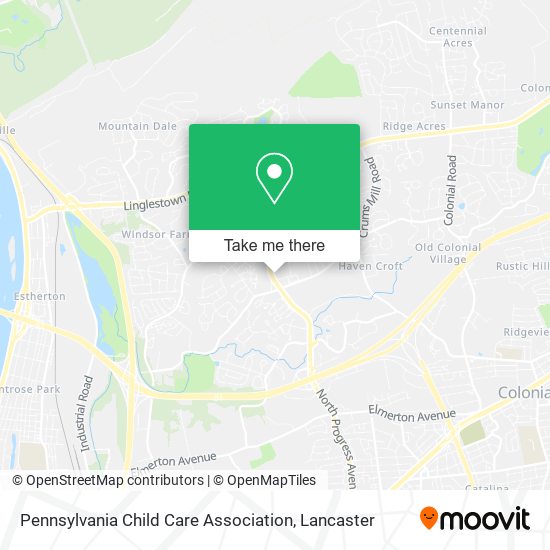 Mapa de Pennsylvania Child Care Association