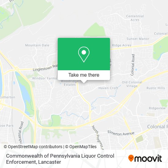 Commonwealth of Pennsylvania Liquor Control Enforcement map