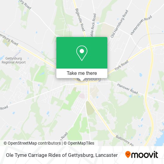 Mapa de Ole Tyme Carriage Rides of Gettysburg