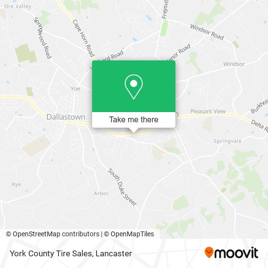 York County Tire Sales map
