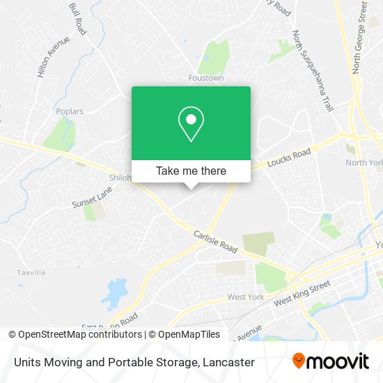 Units Moving and Portable Storage map