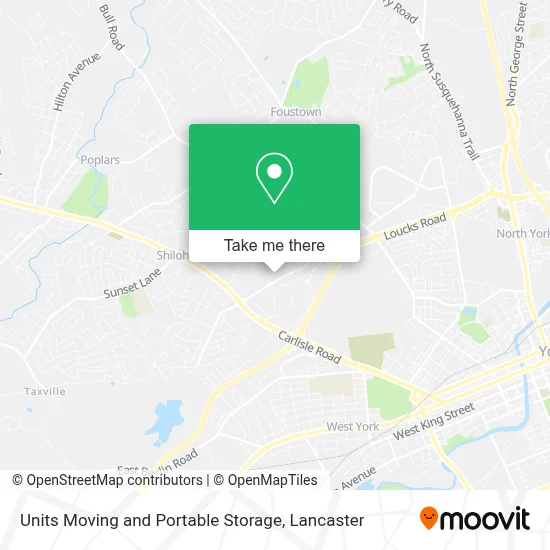 Units Moving and Portable Storage map