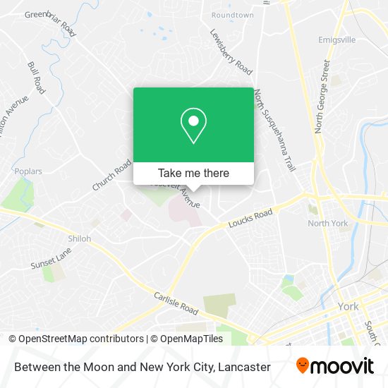 Mapa de Between the Moon and New York City