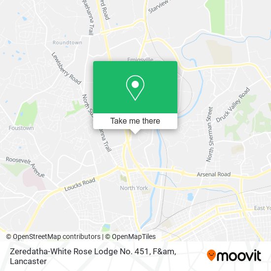 Zeredatha-White Rose Lodge No. 451, F&am map