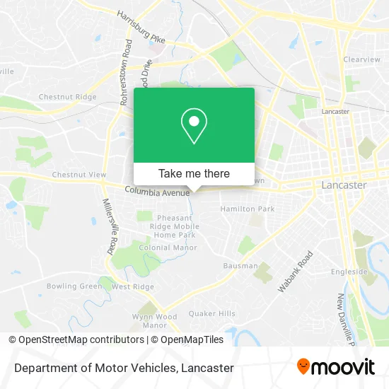 Department of Motor Vehicles map