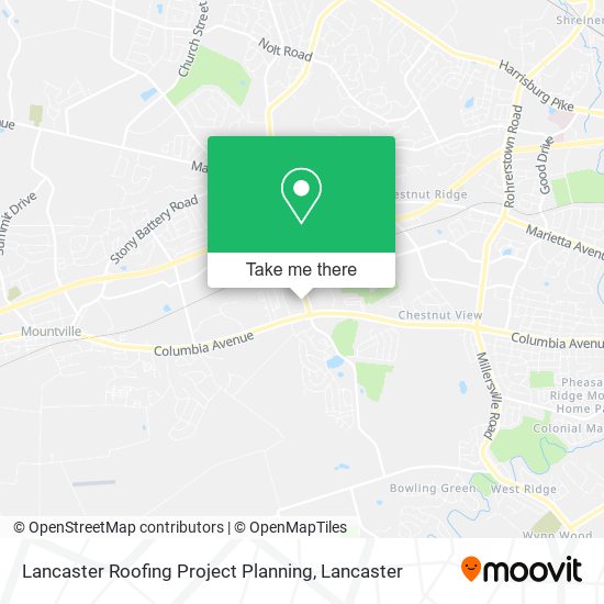 Lancaster Roofing Project Planning map