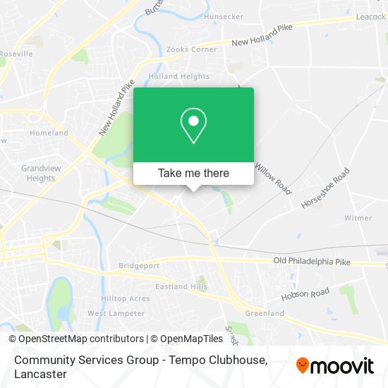 Mapa de Community Services Group - Tempo Clubhouse