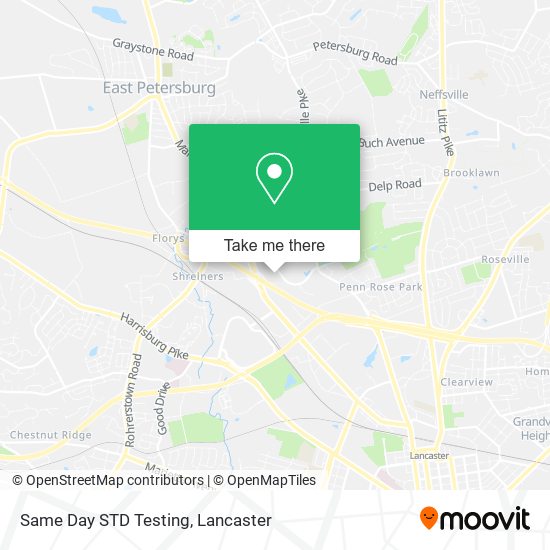Same Day STD Testing map