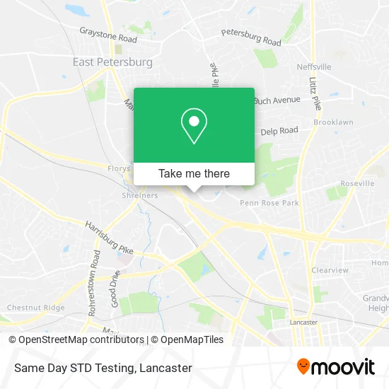 Same Day STD Testing map