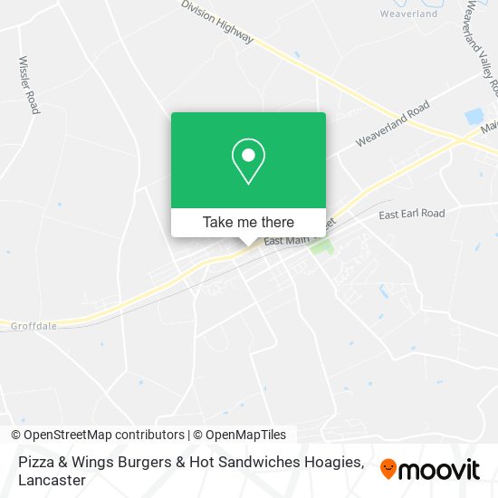 Mapa de Pizza & Wings Burgers & Hot Sandwiches Hoagies