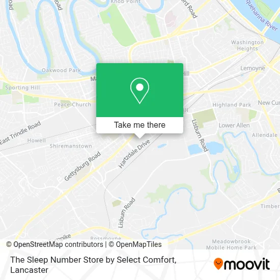 The Sleep Number Store by Select Comfort map