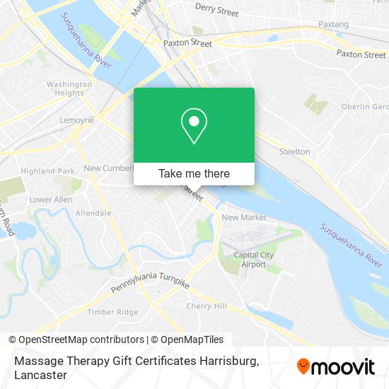 Massage Therapy Gift Certificates Harrisburg map