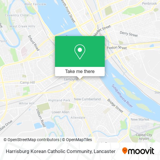 Harrisburg Korean Catholic Community map