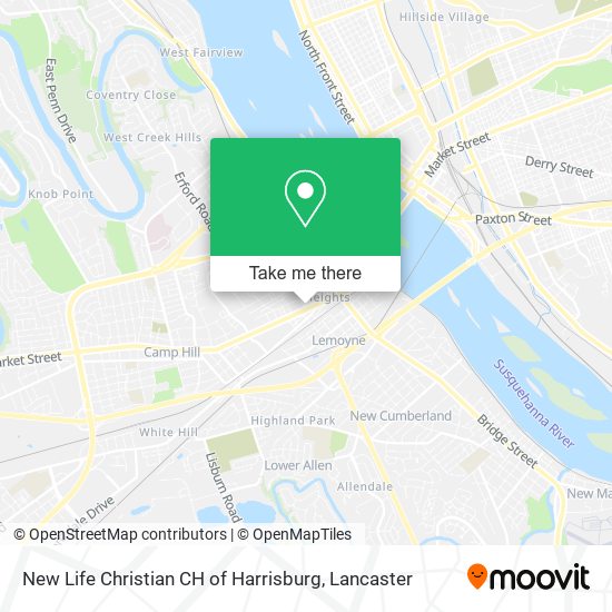 New Life Christian CH of Harrisburg map