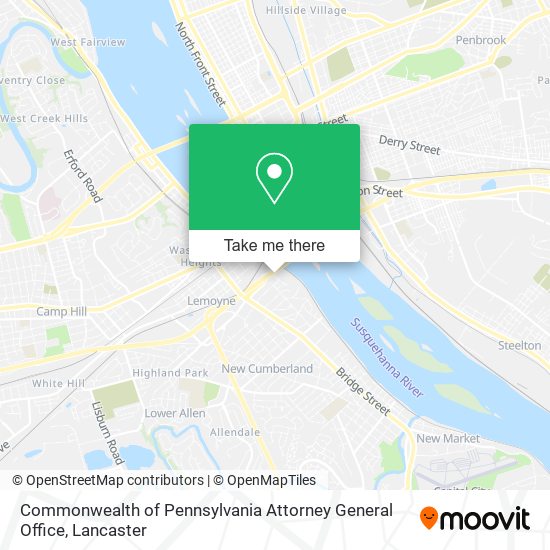 Commonwealth of Pennsylvania Attorney General Office map