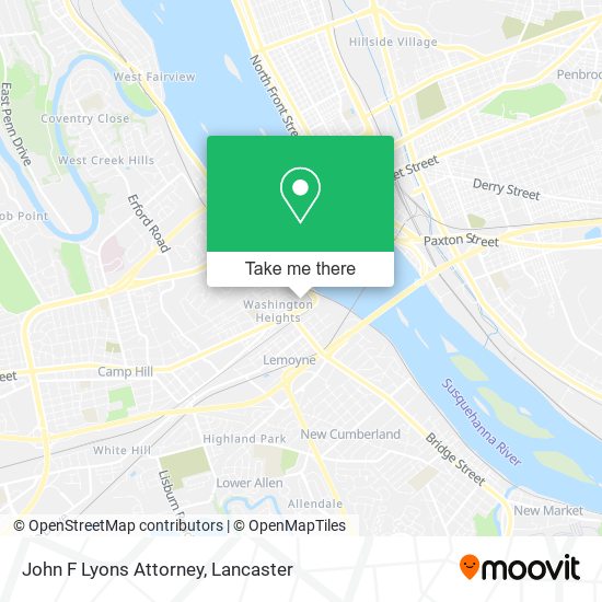 John F Lyons Attorney map