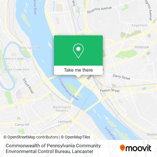 Commonwealth of Pennsylvania Community Environmental Control Bureau map