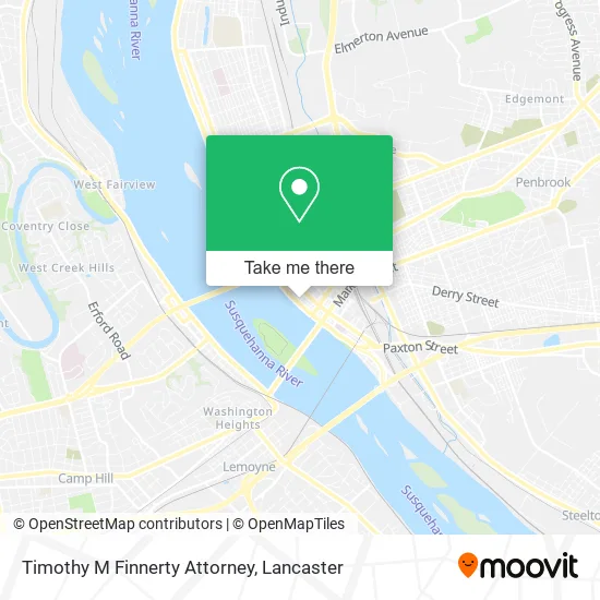 Timothy M Finnerty Attorney map