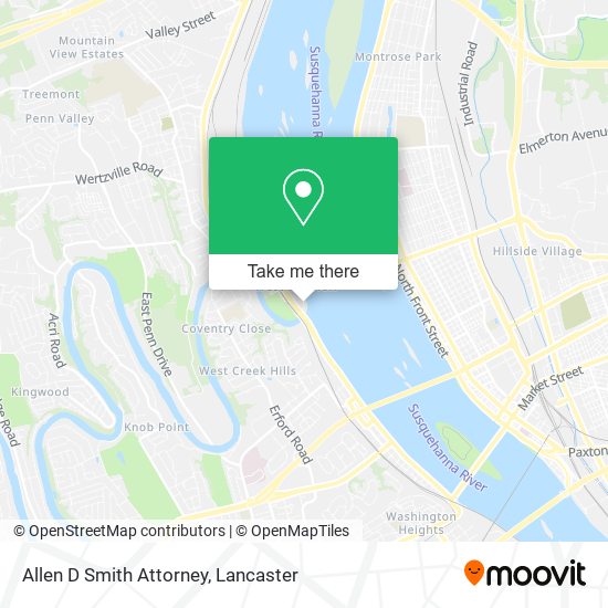 Allen D Smith Attorney map