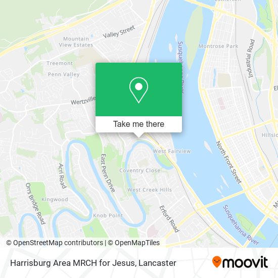 Mapa de Harrisburg Area MRCH for Jesus
