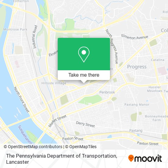 The Pennsylvania Department of Transportation map