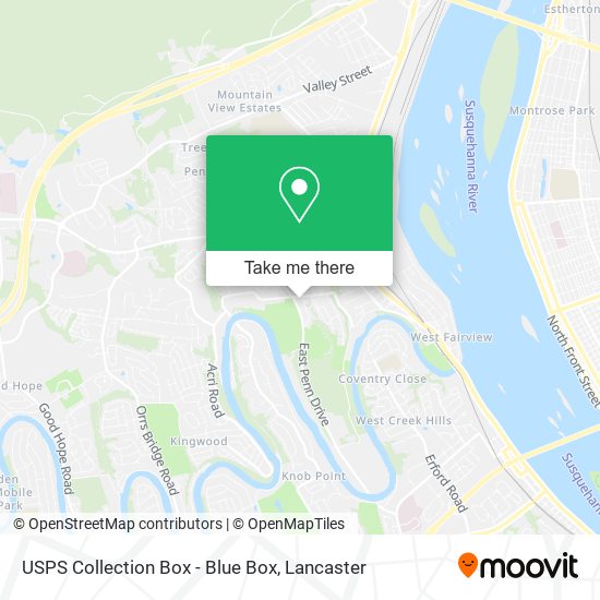 USPS Collection Box - Blue Box map