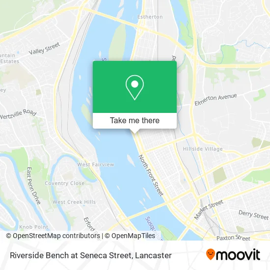 Riverside Bench at Seneca Street map