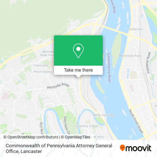 Commonwealth of Pennsylvania Attorney General Office map