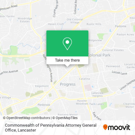 Commonwealth of Pennsylvania Attorney General Office map