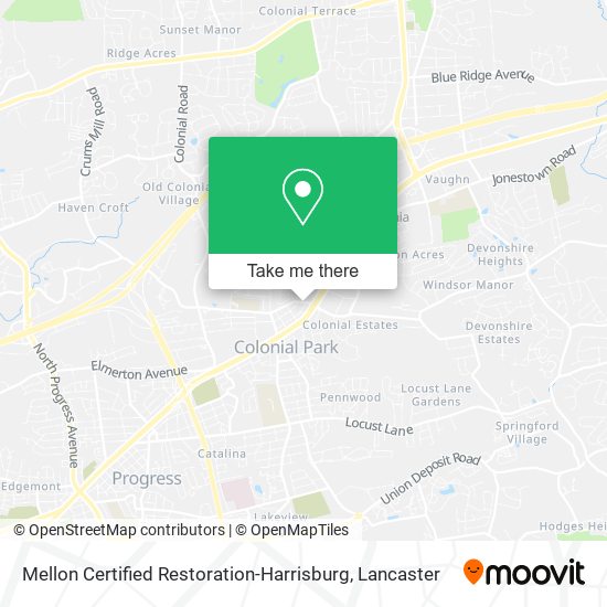 Mellon Certified Restoration-Harrisburg map